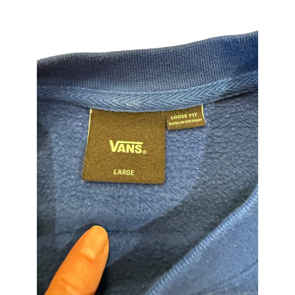 Vans Men's Large Loose Fit Royal Blue Crewneck with Yellow Script - Picture 3 of 7
